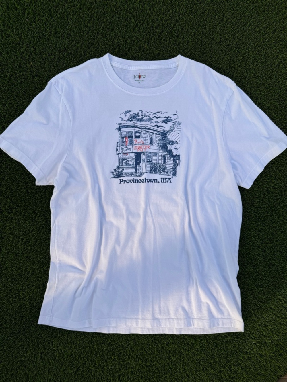 J. Crew White Provincetown Graphic Short-Sleeve Tee